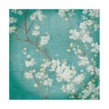 Trademark Fine Art Danhui Nai 'White Cherry Blossoms Ii On Blue Aged No Bird' Canvas Art, 18x18 WAP10685-C1818GG